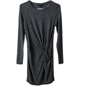 Topshop Women’s Grey Ruched Waist Midi Dress size 4